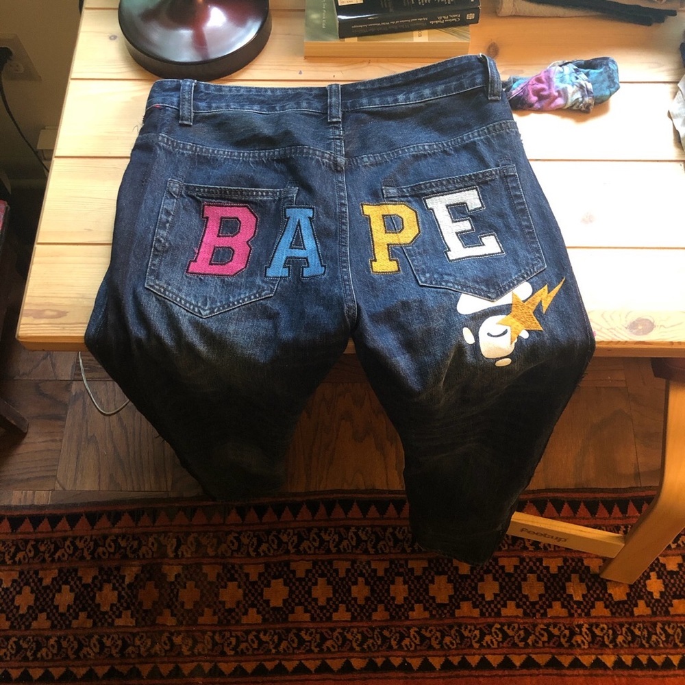 Bape Backprint Vintage Embroidered Jeans size 31